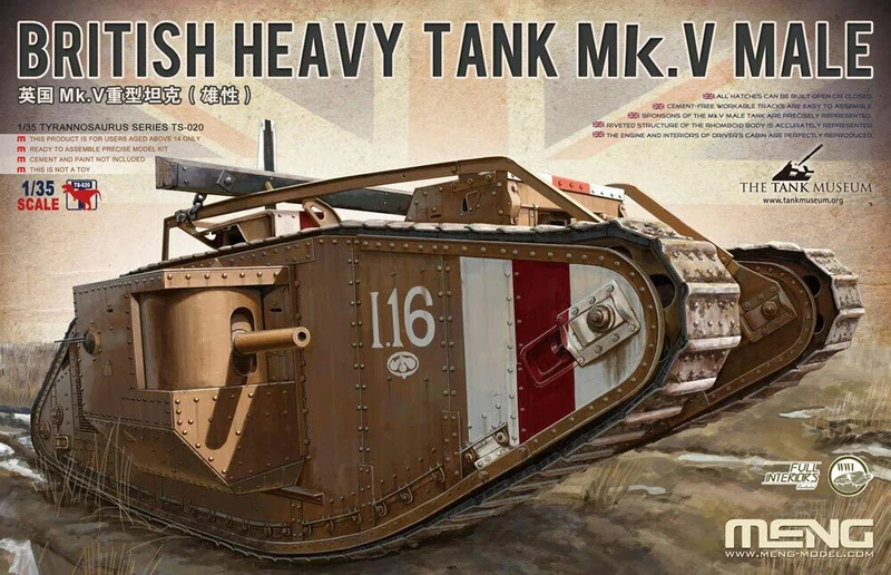 Meng "Model 1:35 British Heavy Tank Mk V Male Kit (Multi-Colour)