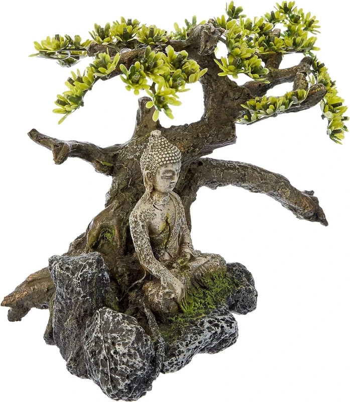 Nobby Buddha With Plant Aquarium Ornaments, 32.5 x 16.5 x 21 cm