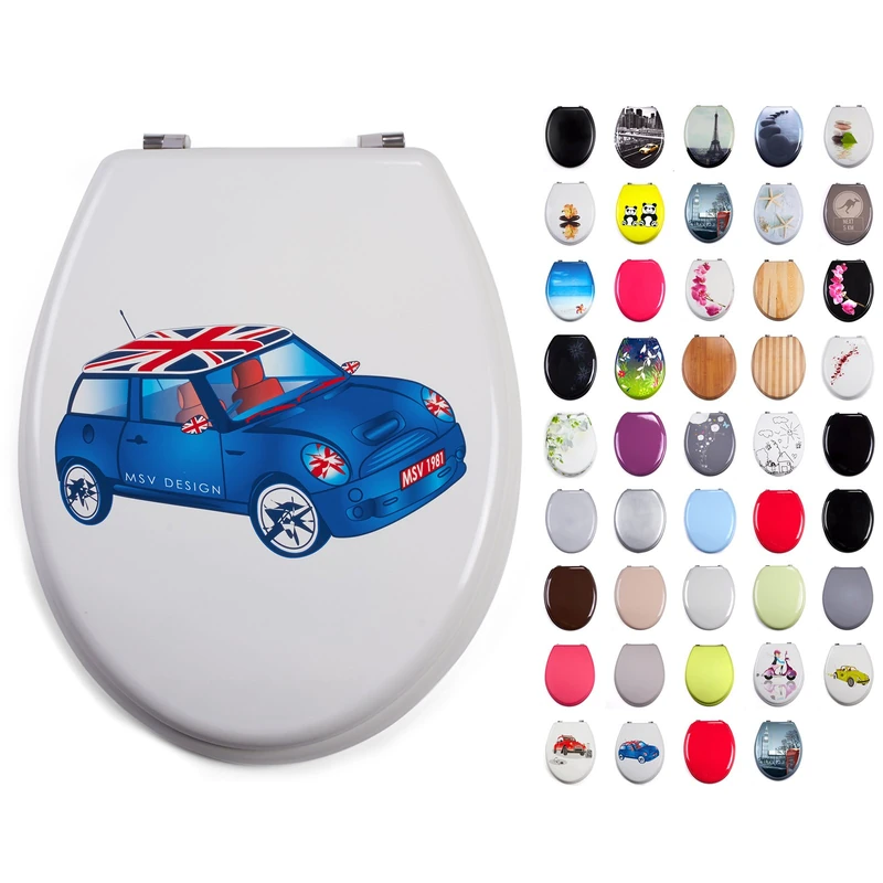 MSV Toilet Seat, Blue/White