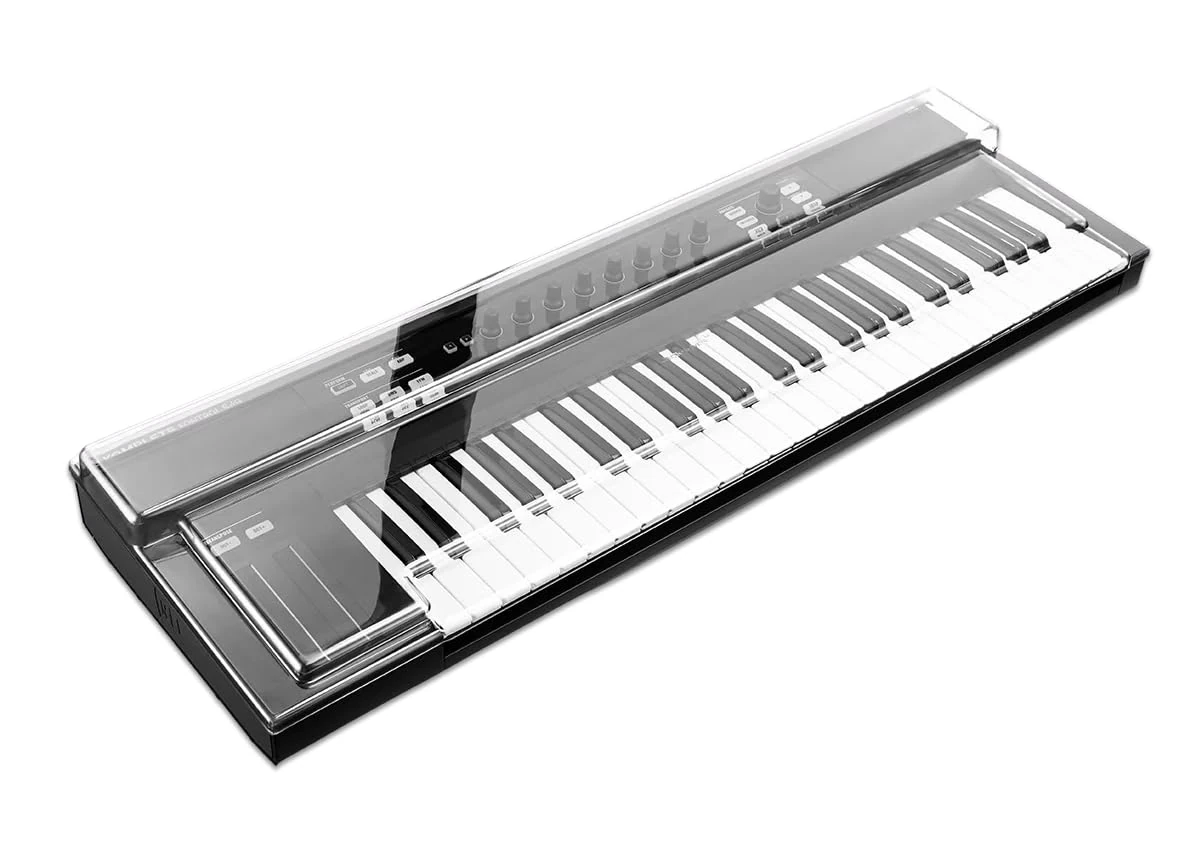 Decksaver Cover for Native Instruments Komplete Kontrol S49 - Super-Durable Polycarbonate Protective lid in Smoked Clear Colour, Made in The UK