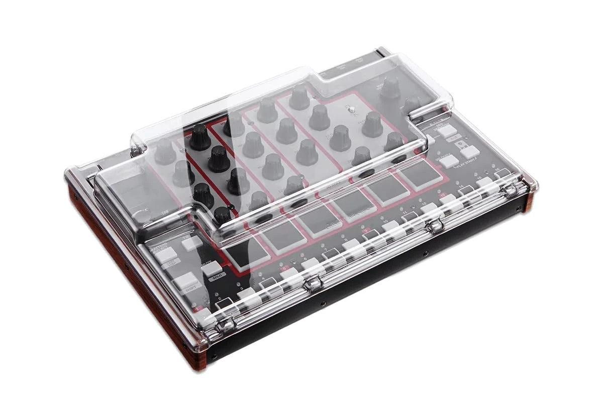 Decksaver LE Cover for Akai Rhythm Wolf & Tom Cat - Super-Durable Polycarbonate Protective lid in Smoked Clear Colour, Made in The UK - The Producers' Choice for Unbeatable Protection
