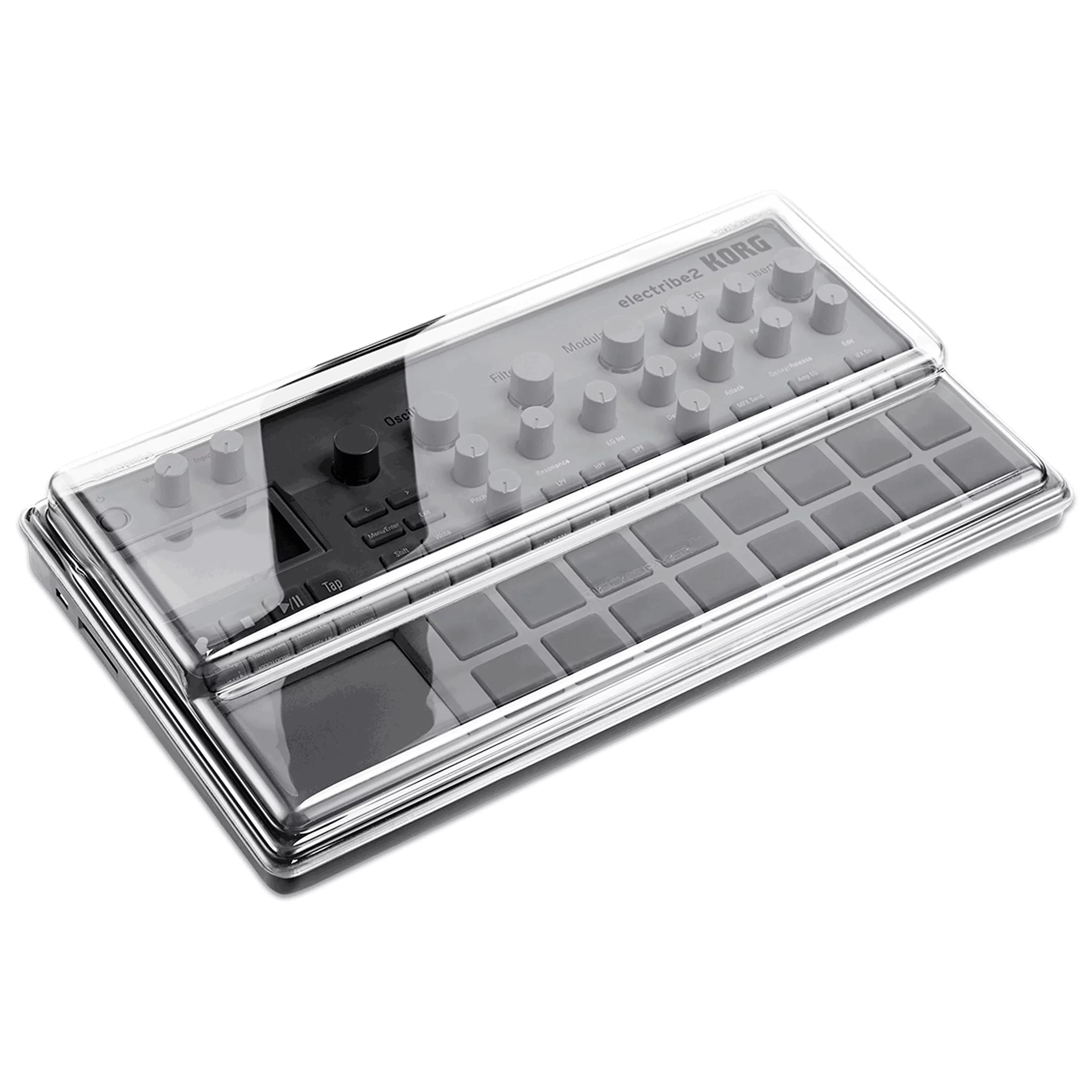 Decksaver Cover for Korg Electribe 2 & Sampler - Super-Durable Polycarbonate Protective lid in Smoked Clear Colour, Made in The UK - The Producers' Choice for Unbeatable Protection