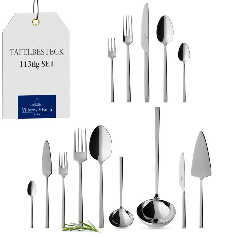 Villeroy & Boch 113-Piece La Classica Lunch Cutlery Set, Silver