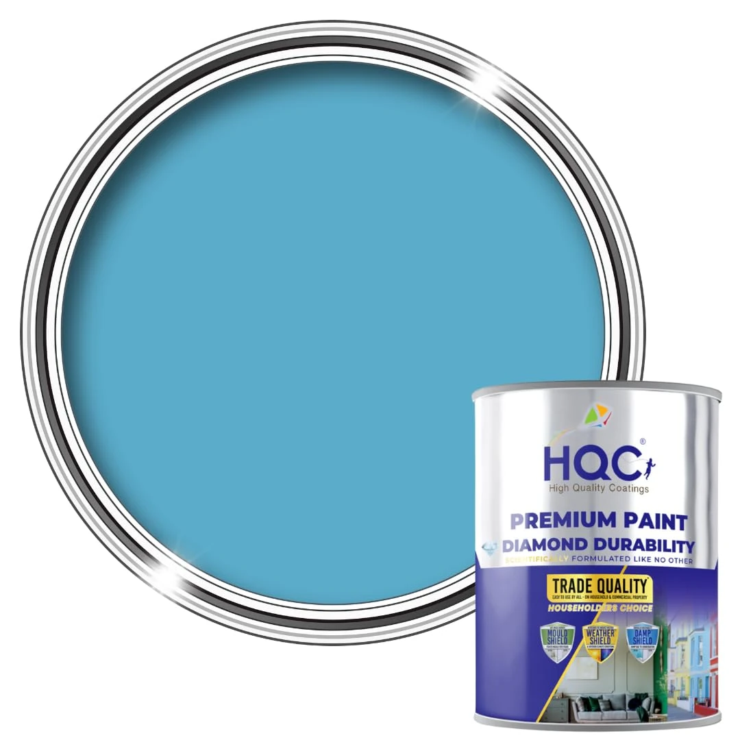 HQC Anti Damp, Anti Mould and Condensation -Pale Blue Matt Finish - 1 Litre - Prevent & Control Damp On Internal Walls & Ceilings - Easy To Apply