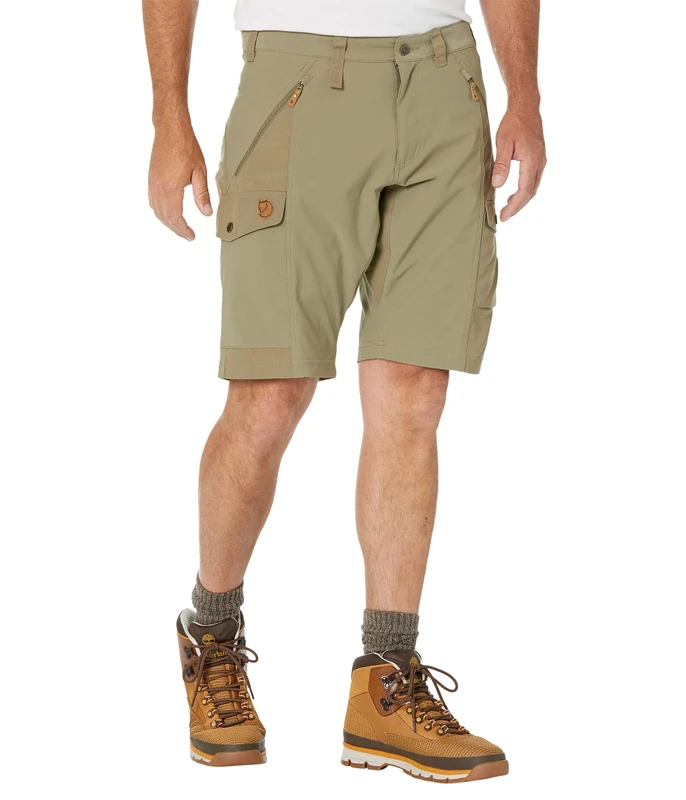 FJALLRAVEN Abisko Shorts M - Men's Trousers, Mens, Pants, F82833, Light Olive, 14