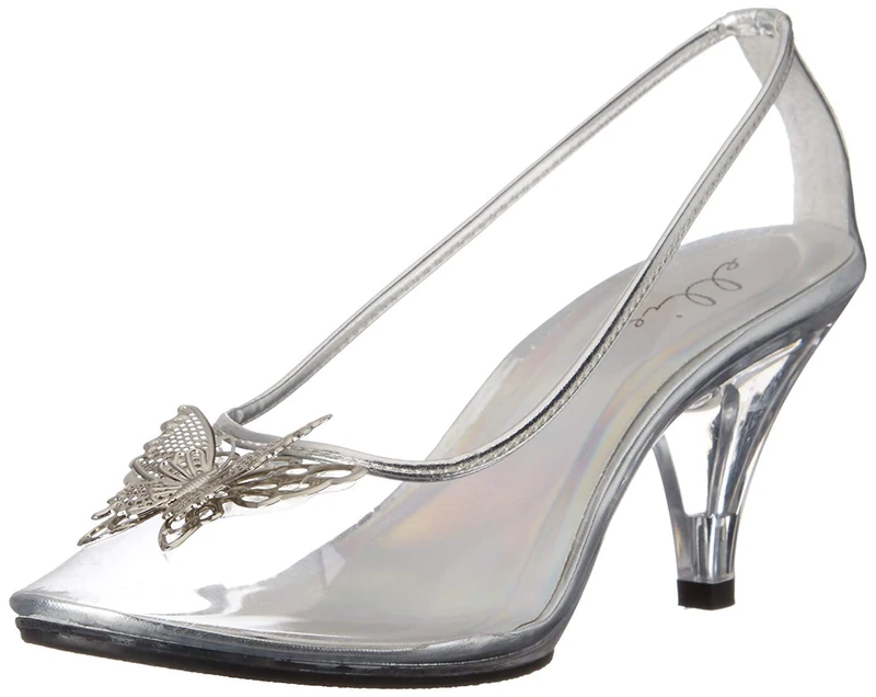 Ellie Shoes Women's 305-CINDER Dress Pump, Clear, One Size