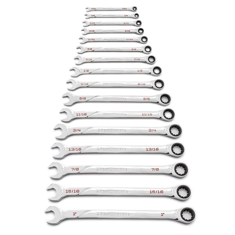 GEARWRENCH Universal Spline XL Ratcheting Combination SAE Wrench Set