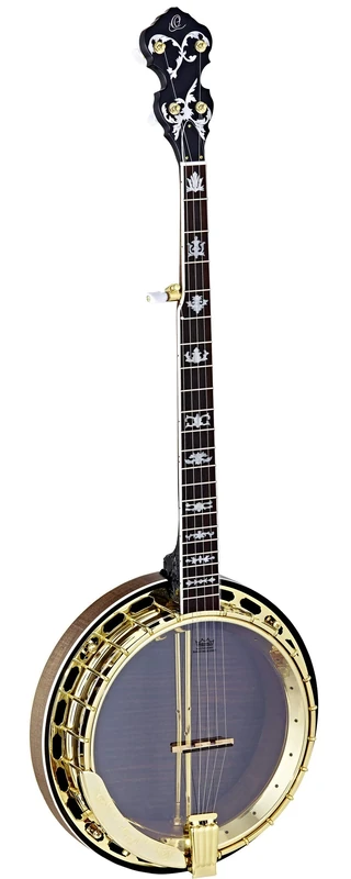 Ortega Guitars OBJ850-MA 5-String Banjo with Flamed Maple Resonator, 3-Ply Solid Maple Rim, Elaborate Carving