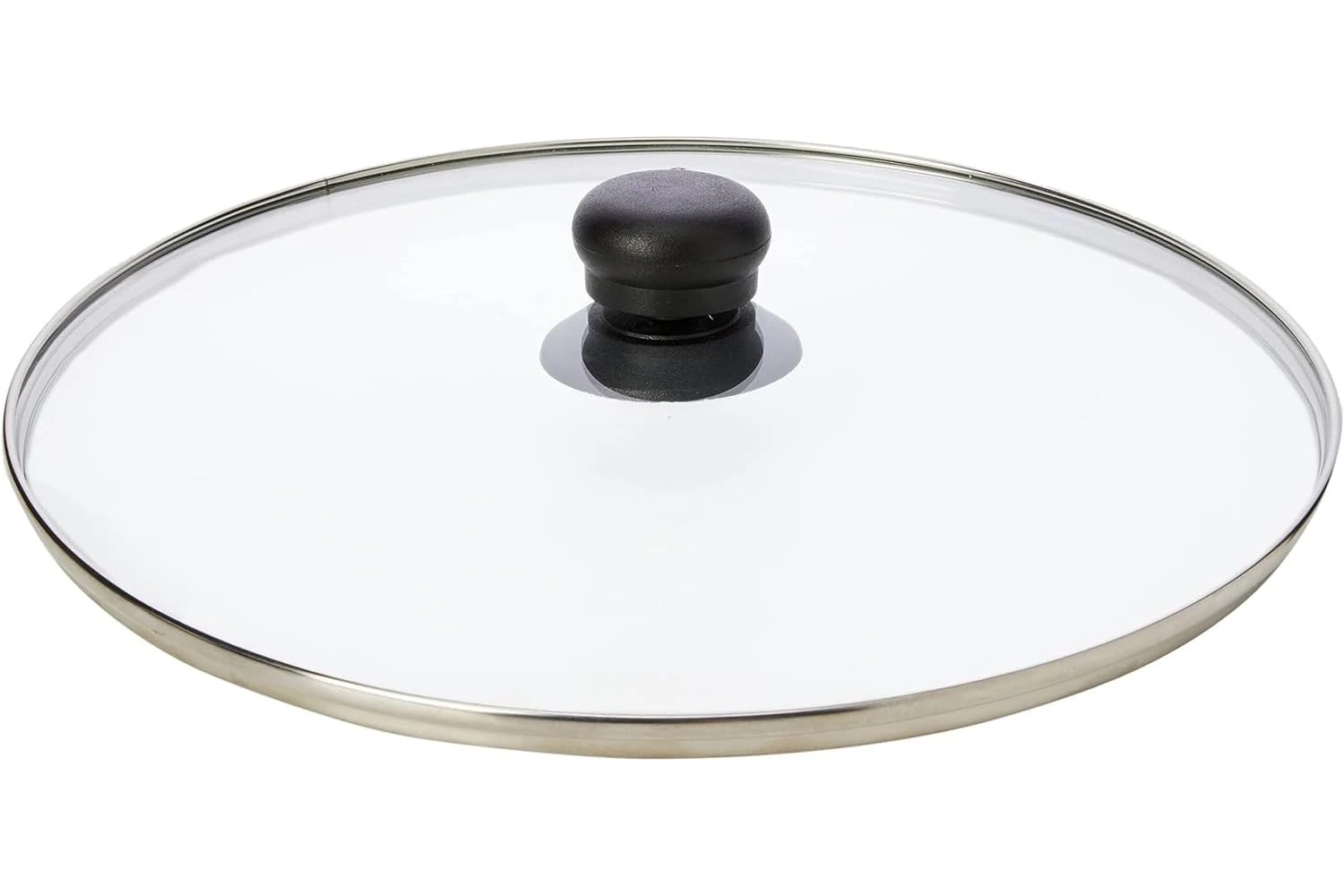 Ibili "Prisma Glass Cover, Transparent/Silver/Black, 36 cm