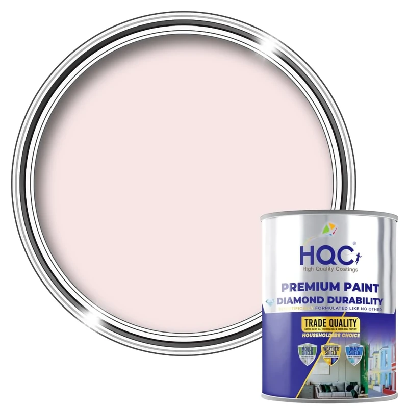 HQC Anti Damp, Anti Mould and Condensation -Baby Pink Matt Finish - 5 Litre - Prevent & Control Damp On Internal Walls & Ceilings - Easy To Apply