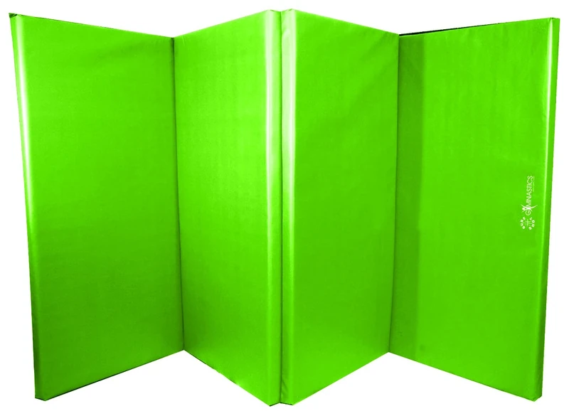 Sure Shot Foldable Double Gymnastics Mat, Lime Green, 50 Cm