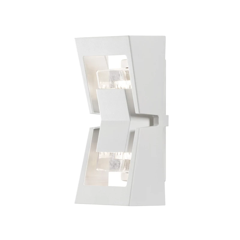 Konstsmide Potenza Easy Fit Single Up Down Outdoor Lantern/2 x 6 W Max GU10 (Not Included) Wall Lamp/Clear Acrylic Glass/Aluminium/IP54/Outside Light Matt White, 7955-250