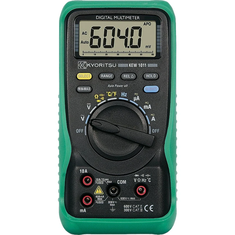 Kyoritsu KEW 1011 Mutlimetro Digital for The Size of Voltages AC/DC, Current AC/DC, Resistance, Continuity, Bicolour Diode, Capacitance, Frequency, Temperature, Grey