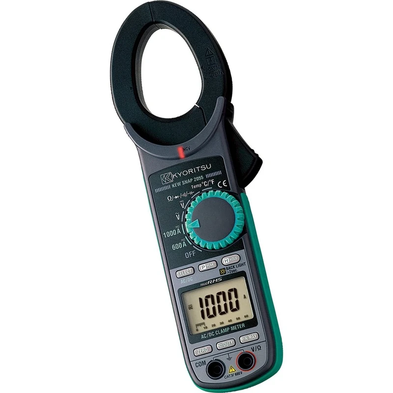 Kyoritsu KEW 2055 Digital Compact Current Clamp for The Size of Running AC/DC, Voltages AC/DC, Resistance, Continuity, Bicolour Diode, Frequency, Capacitance, Grey