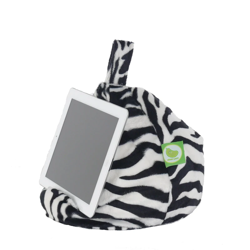 iPad, eReader & Book Mini Bean Bag By Bean Lazy Fits All tablets and eReaders - Furry Zebra