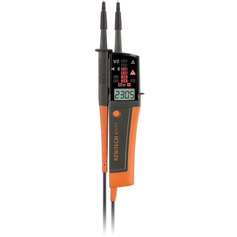 Kyoritsu KT 171 Voltage Tester with LCD and LED Display, Grey