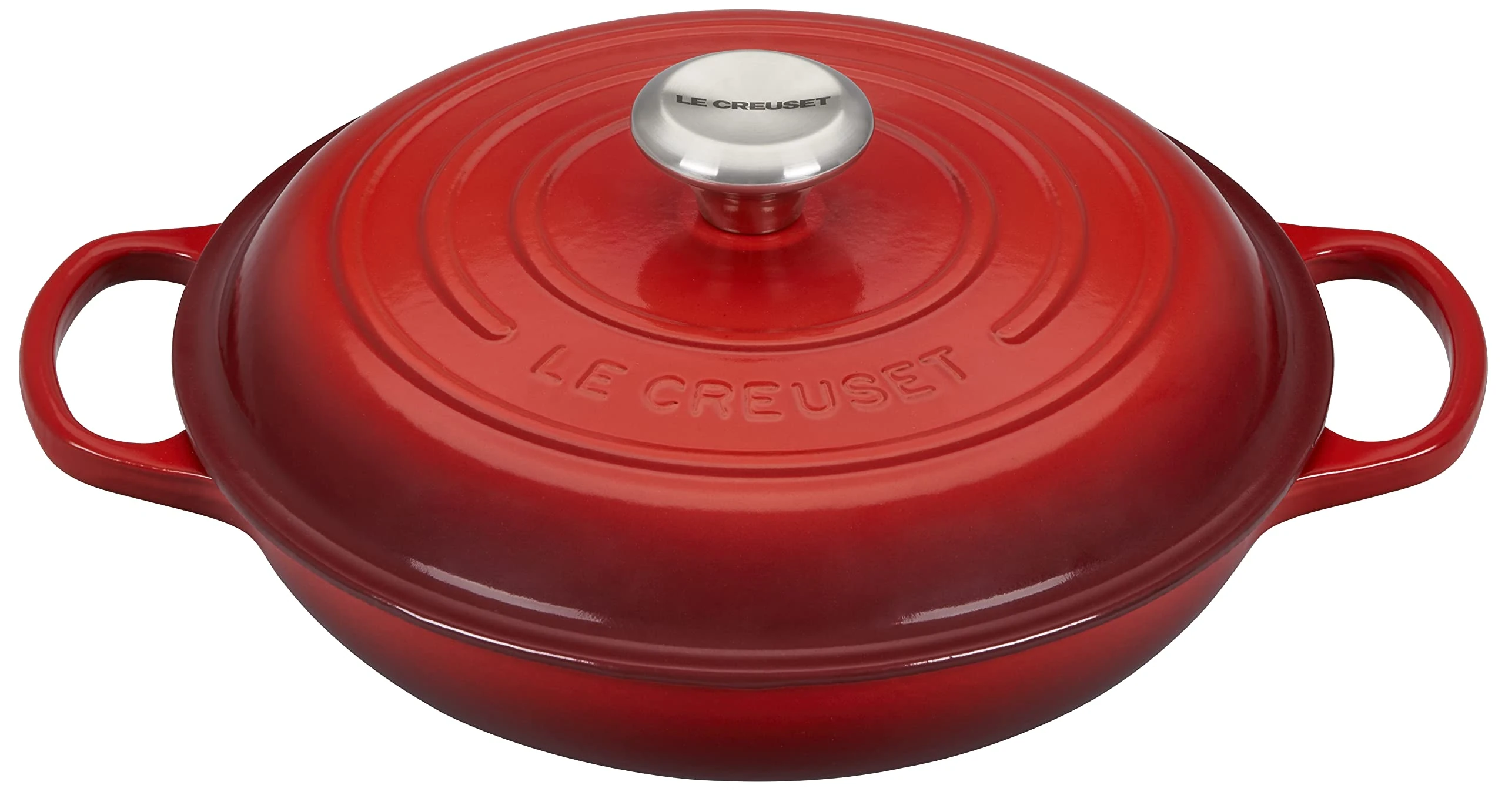 LE CREUSET Signature Sh.Casserole/braiser 26cm Cerise SS Knob
