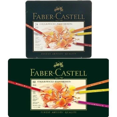 Faber-Castell Polychromos Colour Pencils Tin Of 24 and Faber-Castell Polychromos Colour Pencils Tin Of 60