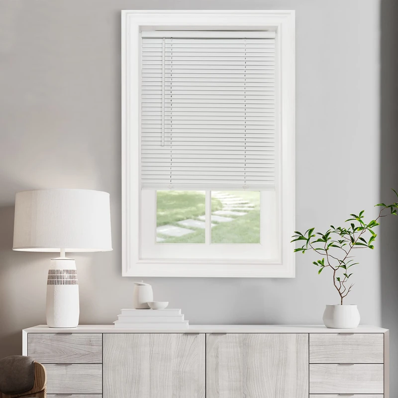 ACHIM Home Furnishings Window Blinds, Vinyl, Pearl White, 36" W X 64" H