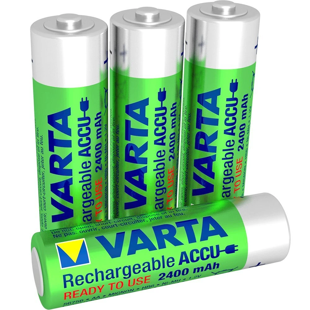 Varta 56756101484 Rechargeable ACCU R2U AA 2400 mAh Pack of 4 incl. Free Battery Storage Box