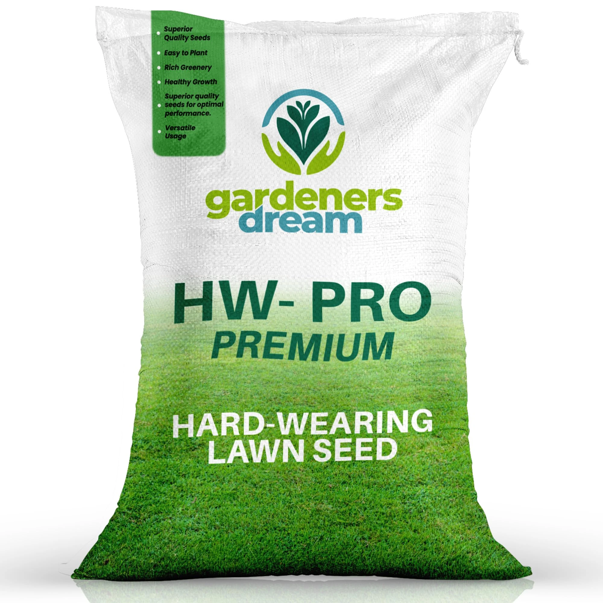 GardenersDream 25KG Premium Hard Wearing Grass Seed - Fast Growing Grass Seeds for New Lawns & Patch Repair - Covers up to 1500M2 for Overseeding