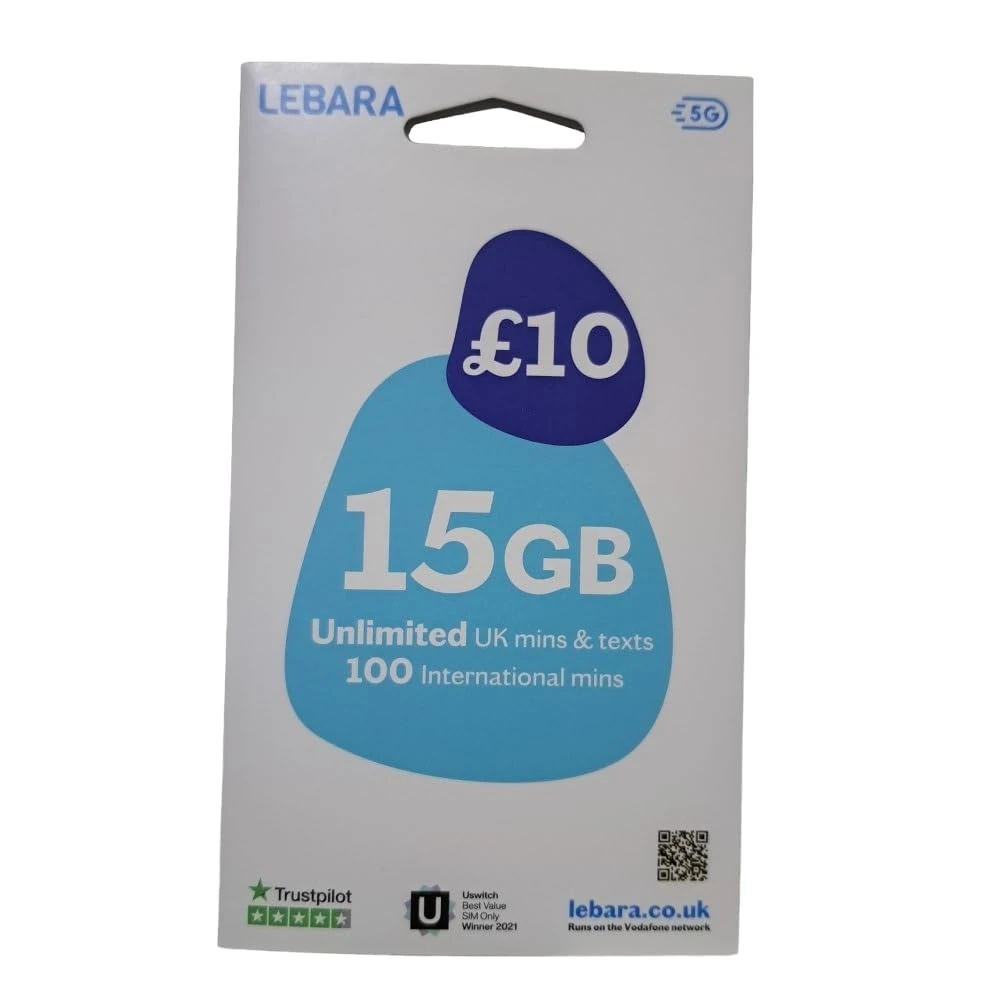 Lebara mobile Pay As You Go Triple Cut Sim Low Cost International Calls, SMS & Data