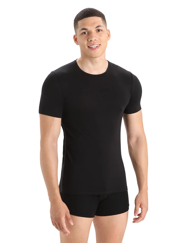 Icebreaker ICEKQ Men Anatomica SS Crewe Underwear - Black/Monsoon, S