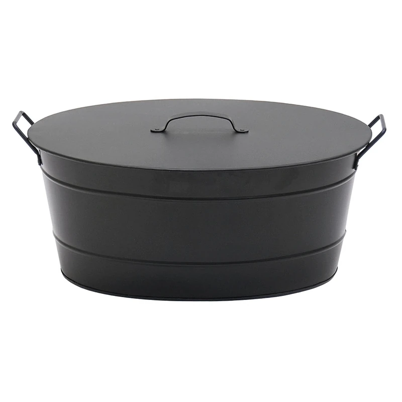 Minuteman International Black Oval Tub with Lid
