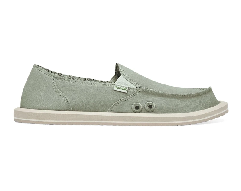 Sanuk Women's Donna Hemp, Olive Grey, 4 UK