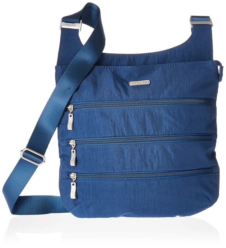 Baggallini Big Zipper Travel Crossbody Bag. Blue Size: One Size