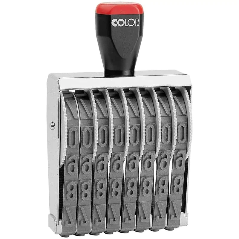 COLOP 15008 Rubber Numbering Stamp | 108907 | 15mm 8 Band Batch Number Stamp - Image 1