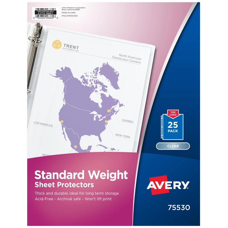 Avery Standard Weight Sheet Protectors, 25 Sheets per Pack, Case Pack of 20 (75530)