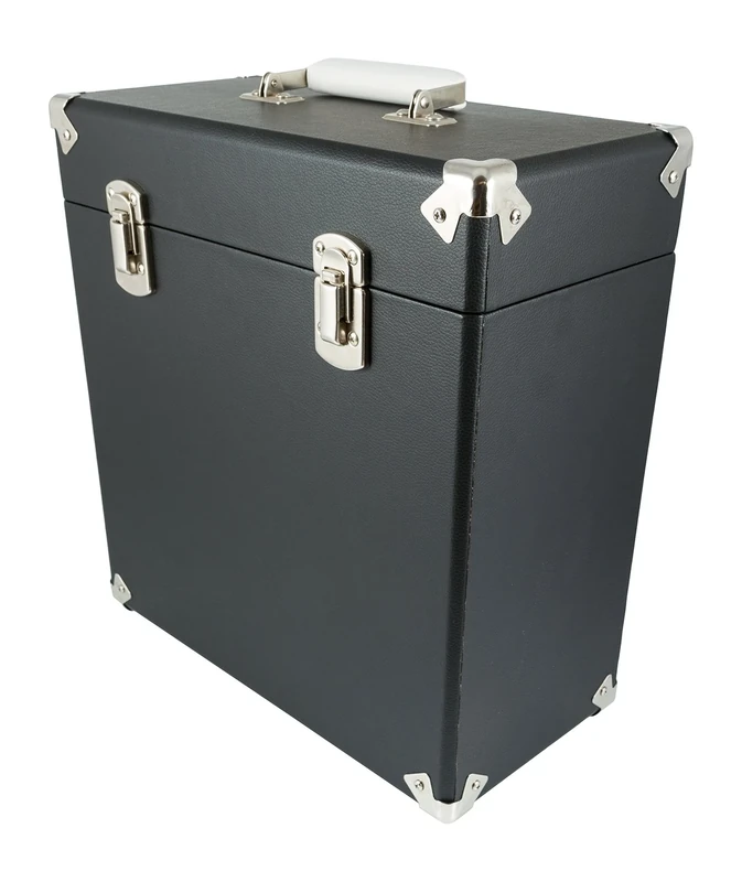 GPO Portable Carry Case for LP Records and 12-Inch Vinyl - Black