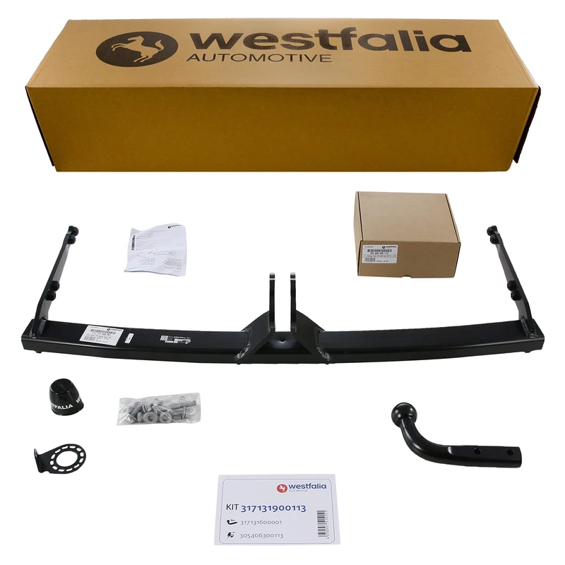 Fixed Swan Neck Towbar for VW Golf 7 Saloon (10/12-06/14), Audi A3 3-doors/Sportback/Saloon (05/12-06/14), Skoda Octavia (02/13-06/14), Seat Leon (11/12-06/14) – Incl. 13pin Wiring Kit - Image 1