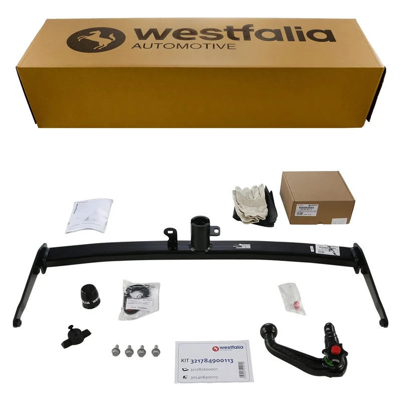 Westfalia Detachable Towbar for VW Golf 7 Estate (06/2014-08/2020) - Only for Vehicles Without Trailer Preparation - Includes 13-pin Vehicle-specific Wiring Kit