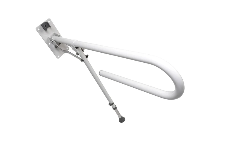 Croydex Foldaway Hand Rail with Drop Down Leg, Silver