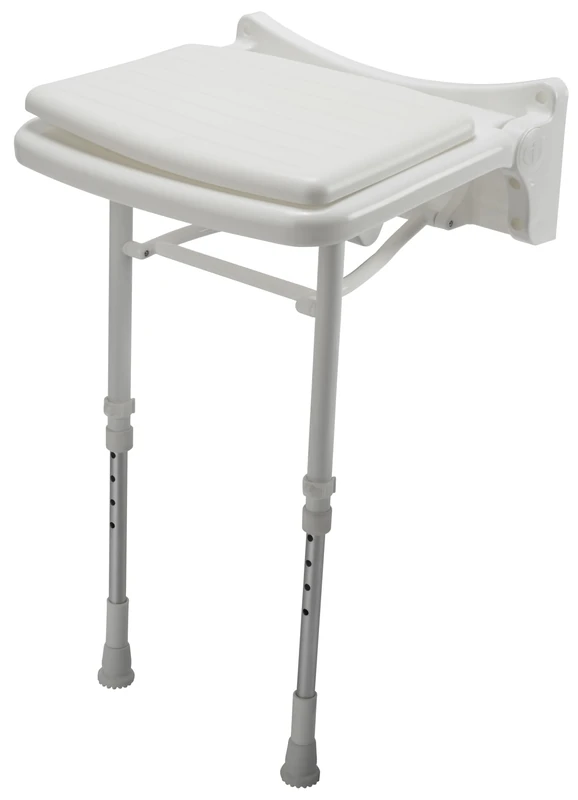 Croydex Wall Mounted Shower Chair with fold down legs, White