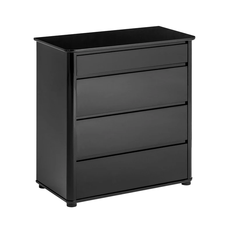 Premier Housewares 4-Drawer High Gloss Chest, Black