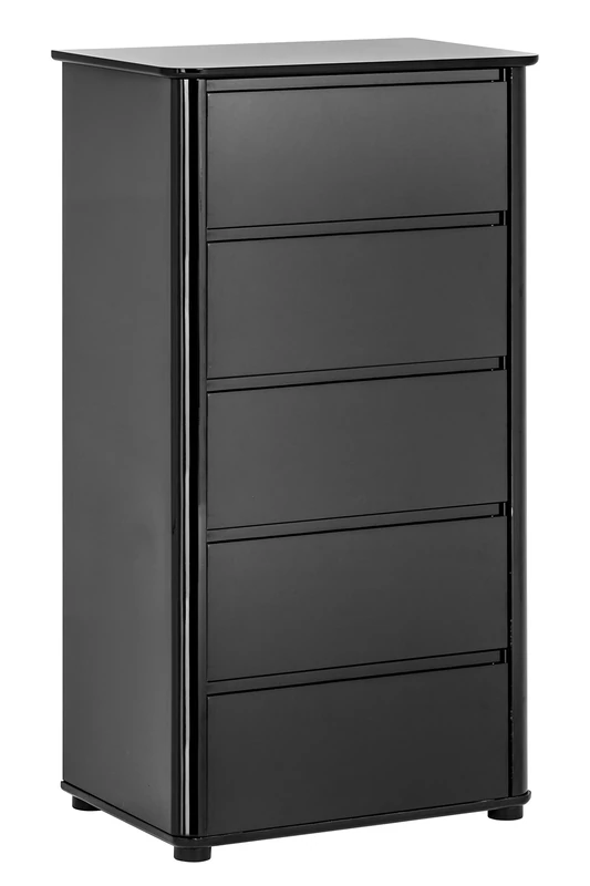 Premier Housewares 5-Drawer High Gloss Chest, Black