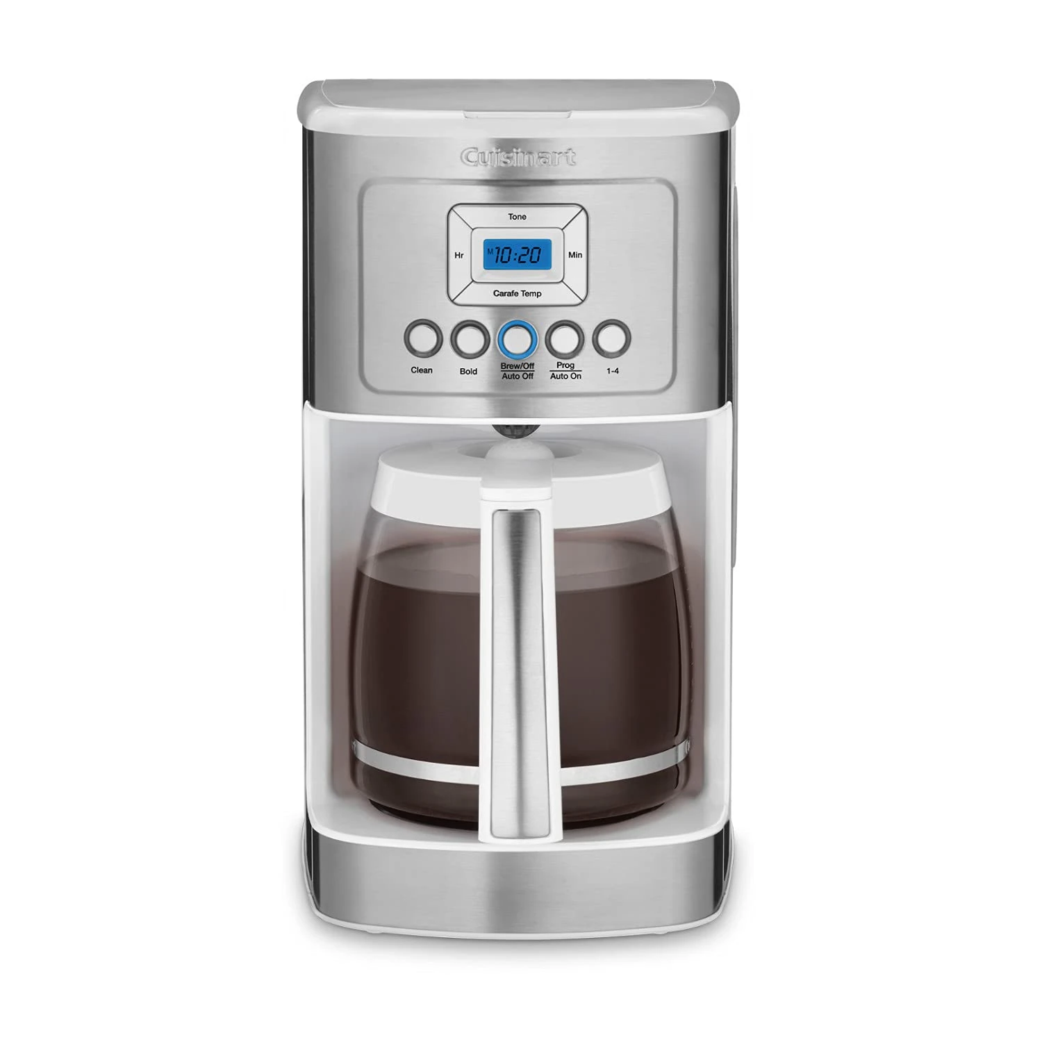 Cuisinart DCC-3200WP1 Perfectemp Coffee Maker, Stainless Steel, White