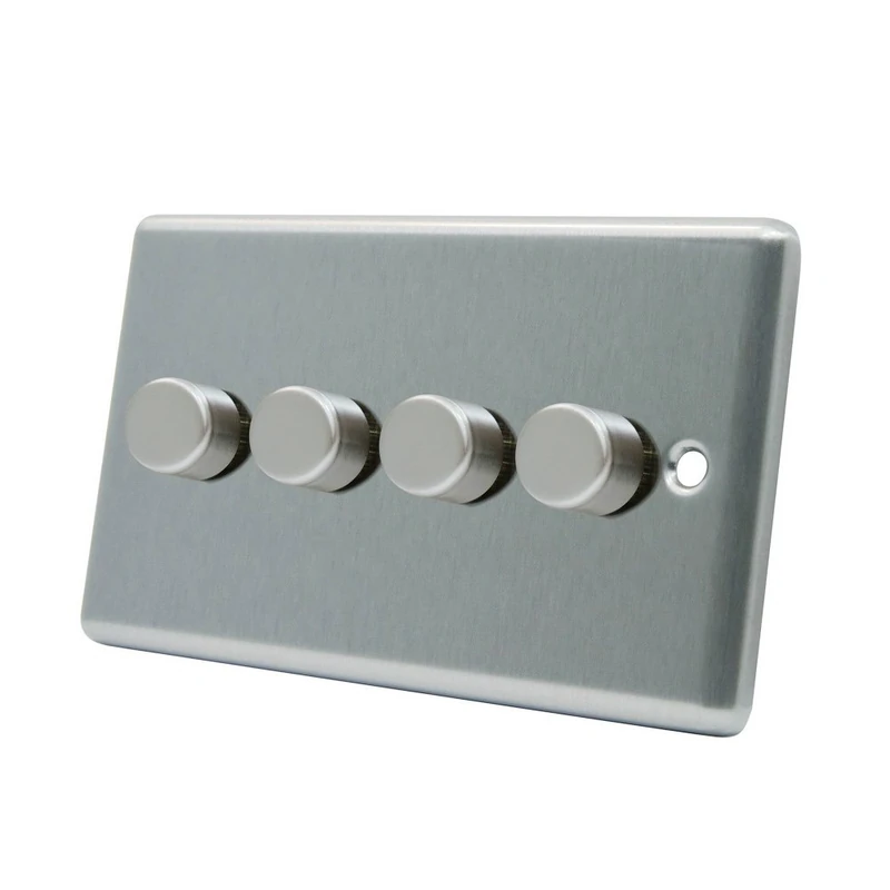 AET CSC4GDIM40 10 A 400 W 4-Gang 2-Way Satin Finish Chrome Classical Light Dimmer Switch