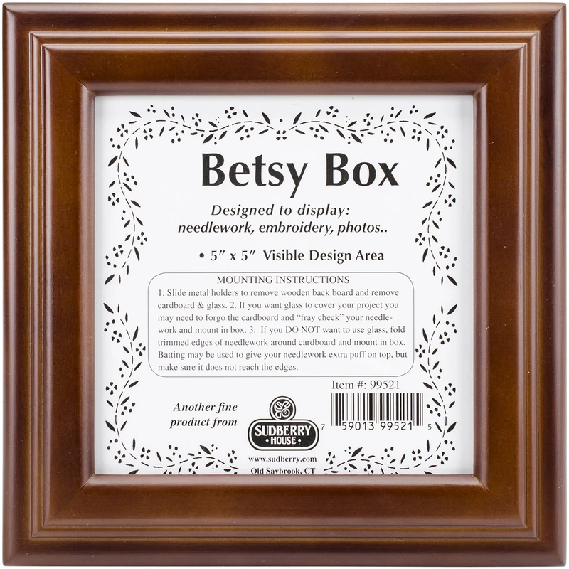 Sudberry House Mahogany Betsy Square Box 8"X8"X2.75"-Design Area 5"X5"