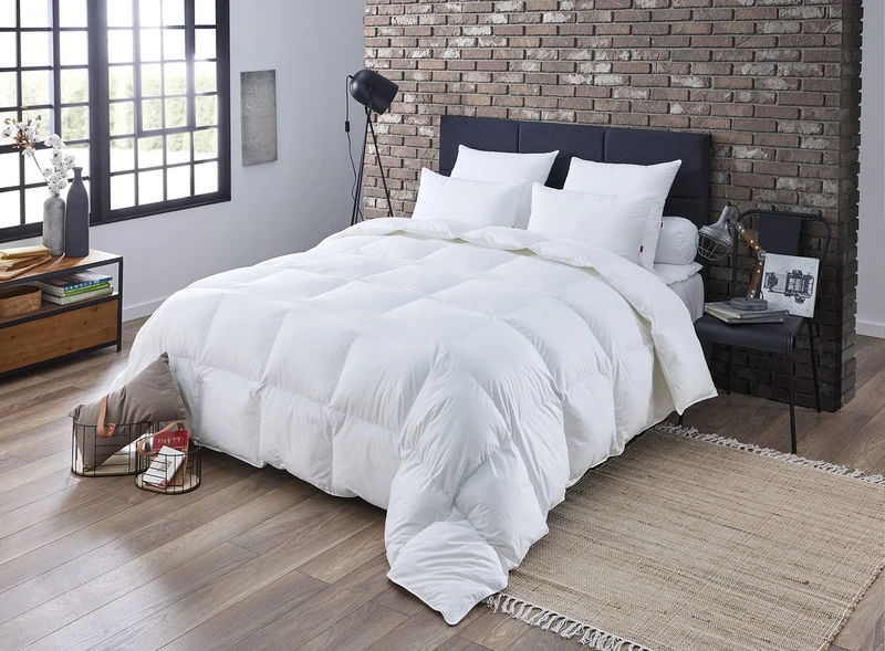 DODO - 40381140 - Helsinki duvet cover in cotton percal and Duck Down Filling/feathers, White, 200 x 140 cm