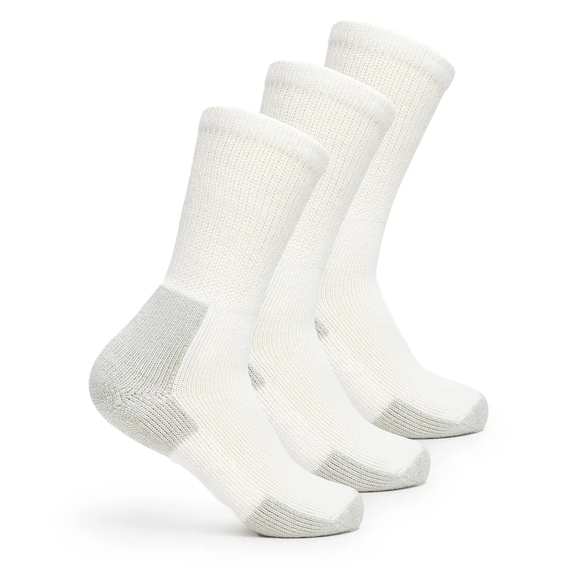 Thorlos Men's Xj Max Cushion Crew Running Socks, White (3 Pairs), M UK