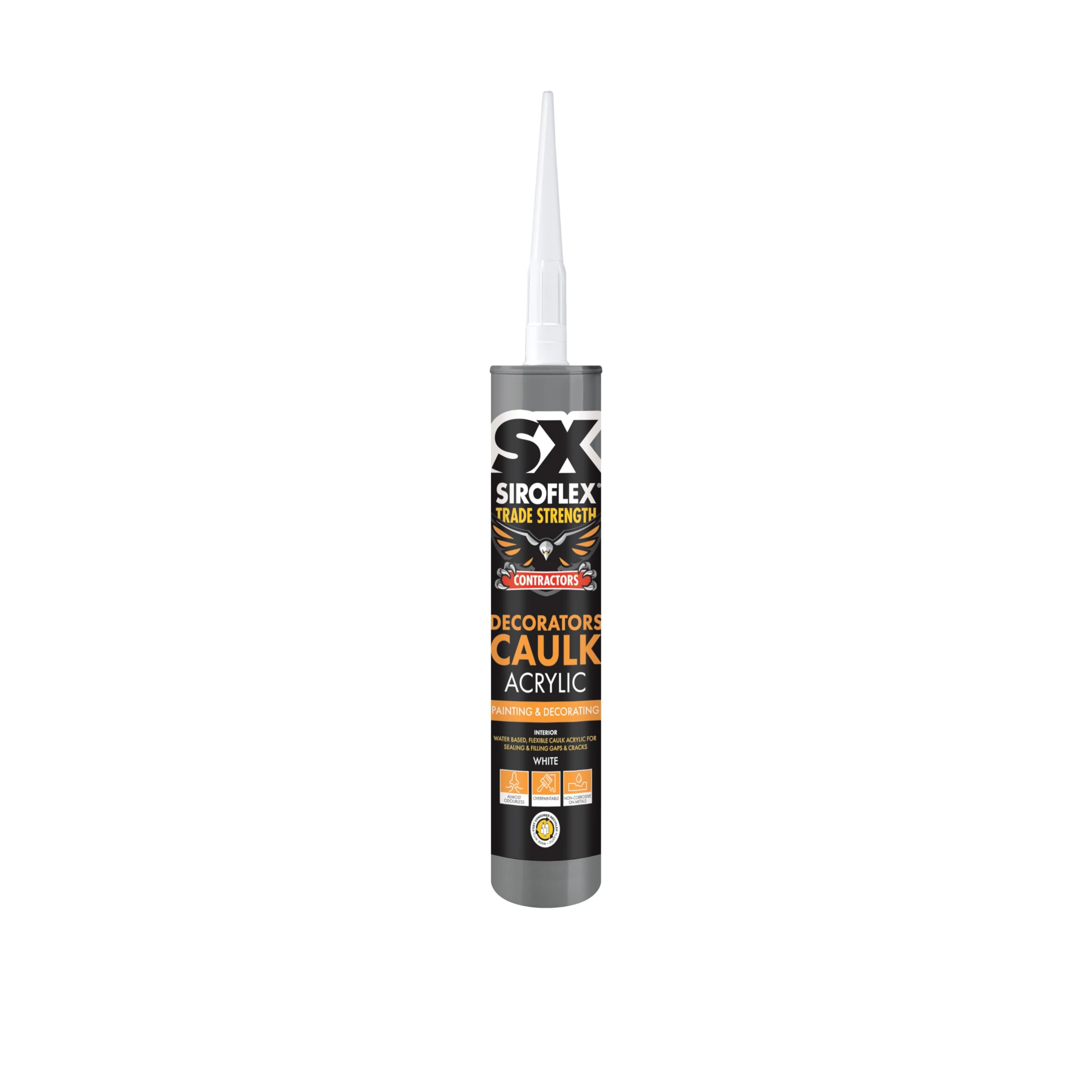 SX White Decorators Caulk - Flexible Caulk Acrylic Used For Sealing & Filling Gaps/Cracks - Overpaintable - Interior Use - Water Based - 300ml