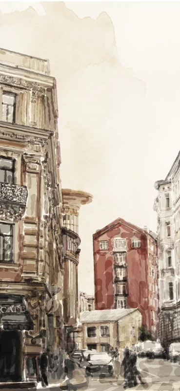 PeelitStickit Art Drawing, Buildings and Cities Wallpaper Design, Wall Mural ID-009, vinyl