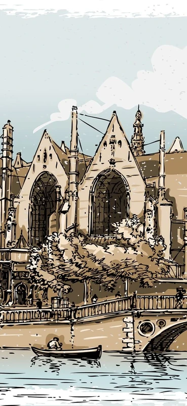 PeelitStickit Art Drawing, Buildings and Cities Wallpaper Design, Wall Mural ID-017, vinyl