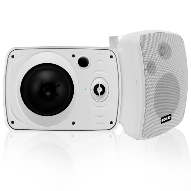 Pyle Bluetooth Garden Speakers Pair – 16.5 cm (6.5") 800W Weatherproof Wall/Ceiling Mounted Outdoor Wireless Speaker System, Active/Passive, Metal Grille, Indoor Sound System – White