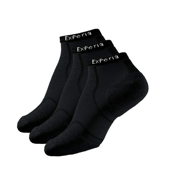 Thorlos Unisex's Xccu Running Socks, Black/Black (3 Pair), Large (Pack of 3)