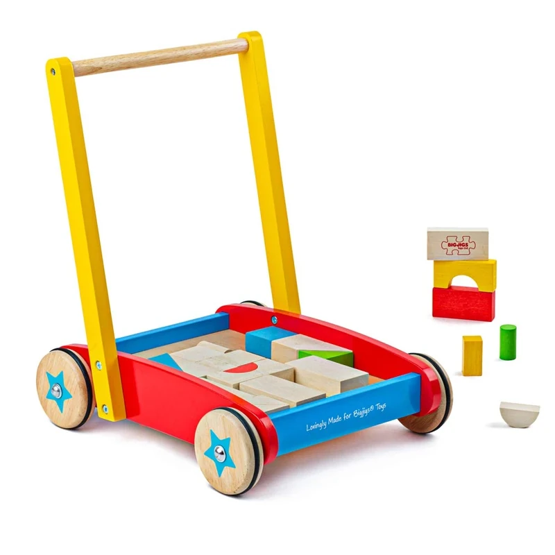 Bigjigs Toys Chariot de Marche Bébé | Jouet pour Enfant | Cadeau Enfant | Joeut Traditionnel | Apprendre en Jouant